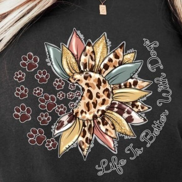 Life Is Better With Dogs Shirt, Dog Shirt, Dog Lover Shirt, Dog Mom Shirt - Picture 2 of 4